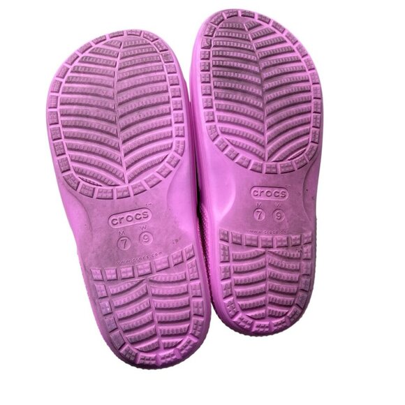Crocs Classic Slides Men's Size 7 Women’s Size 9 Taffy Pink Unisex Comfort Beach - Picture 5 of 7